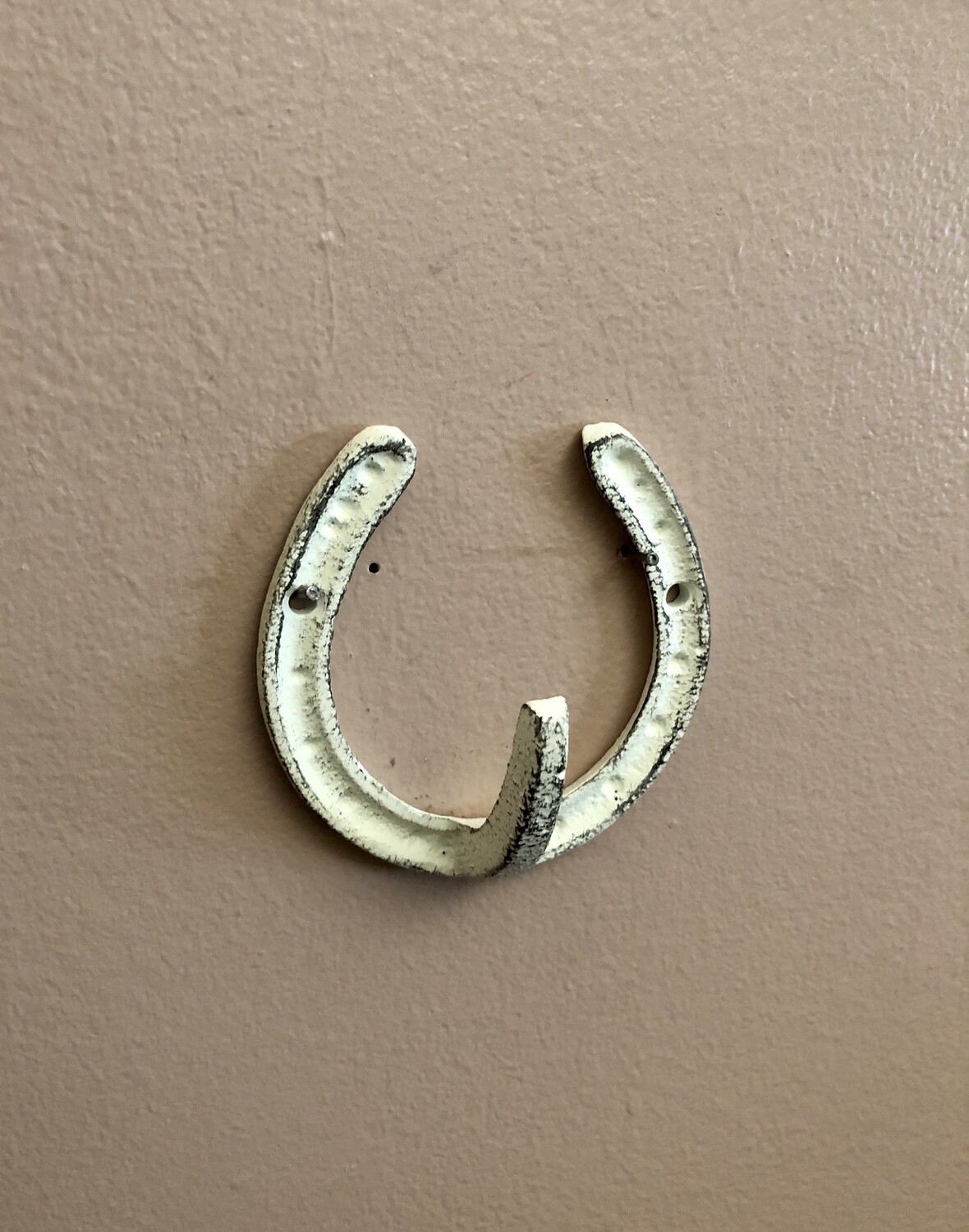 Cast Iron Horseshoe Wall Hook - White Cast Iron Horseshoe Wall Hook - White