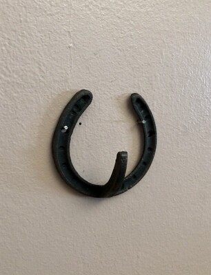 Cast Iron Horseshoe Wall Hook - Brown