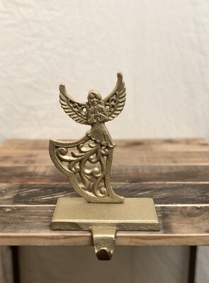 Cast Iron Antique Gold Angel Stocking Holder II