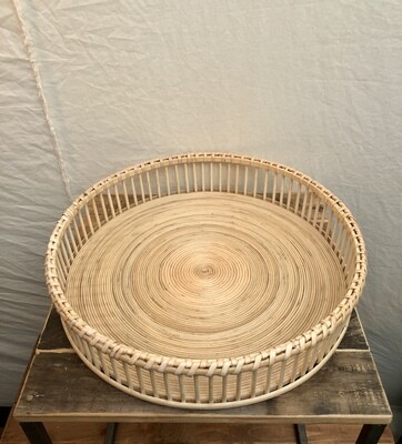 Bamboo/Plywood Round Tray Lg