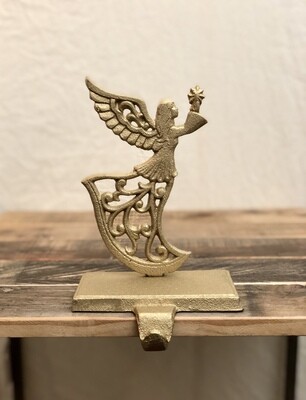 Cast Iron Antique Gold Angel Stocking Holder I