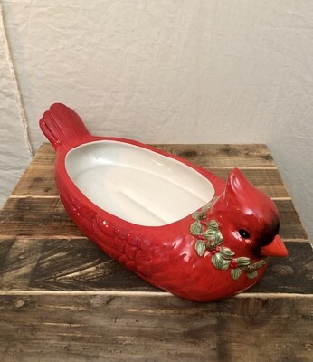 Long Cardinal Ceramic Dish