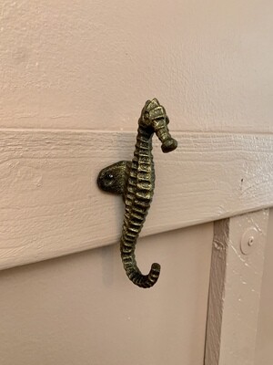 Seahorse Wall Hook Antique Gold
