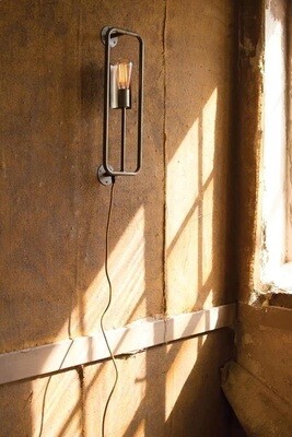 Raw Metal &amp; Brass Wall Lamp