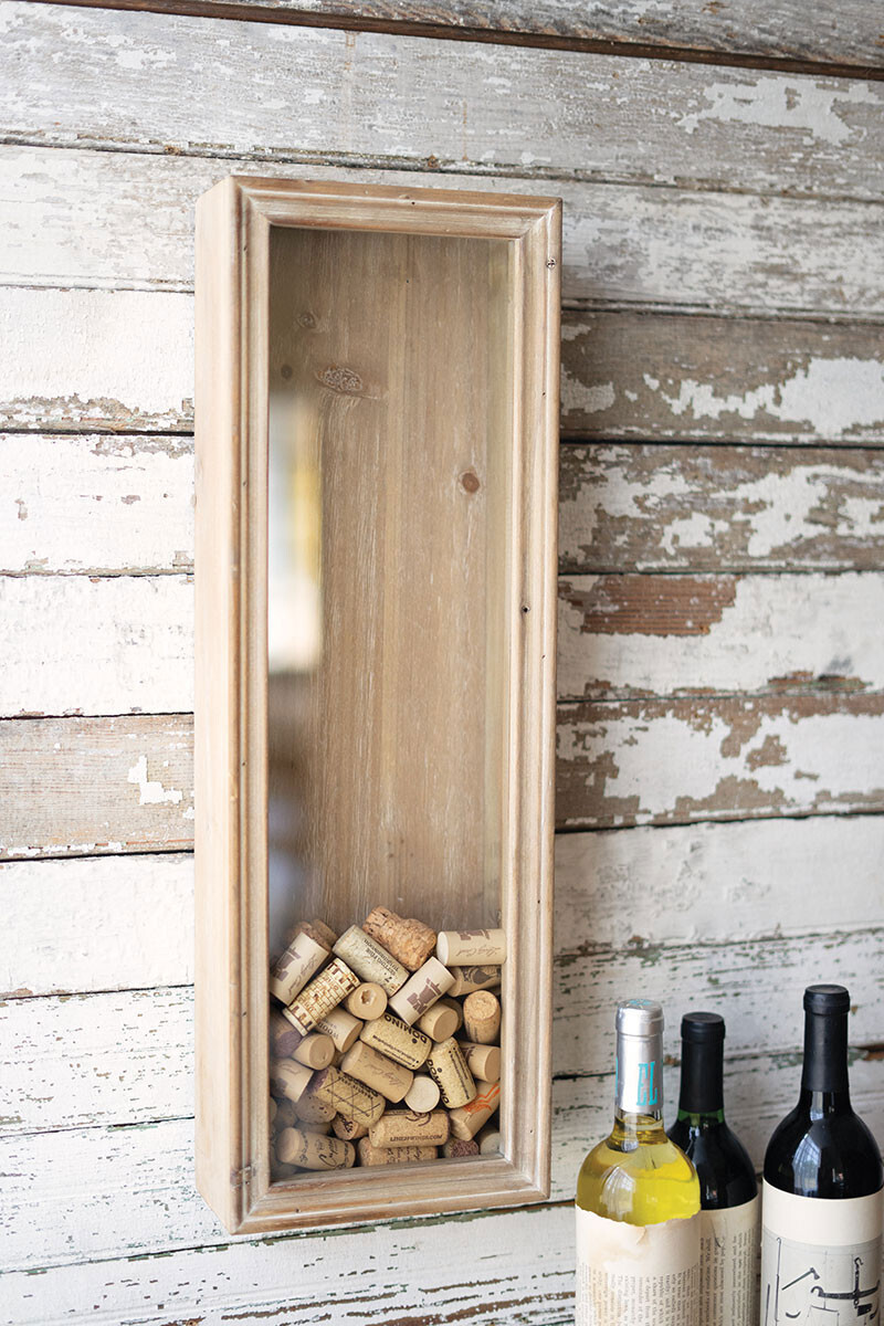 Wood &amp; Glass Wine Cork Holder