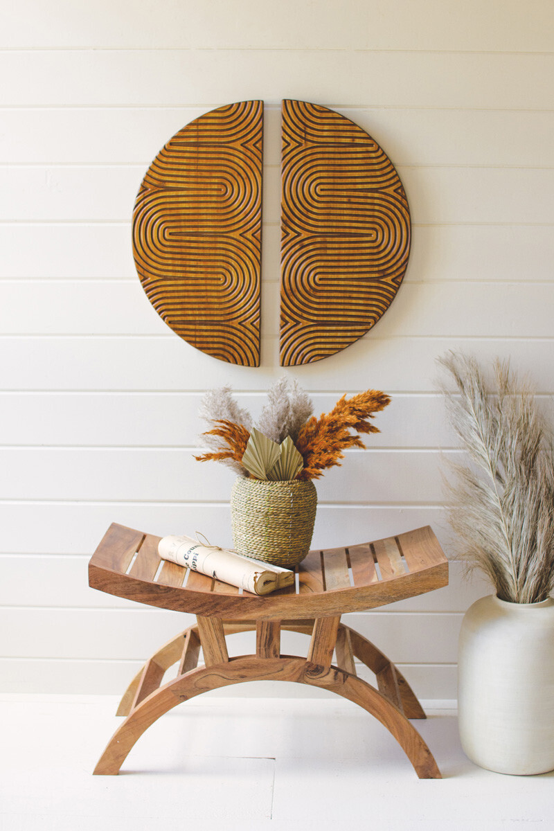 S/2 Carved Wooden Wall Art - 24&quot;D
