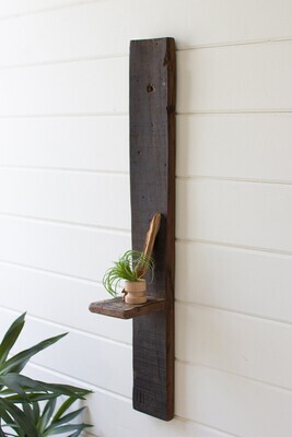 Tall Recycled Wood Wall Shelf
