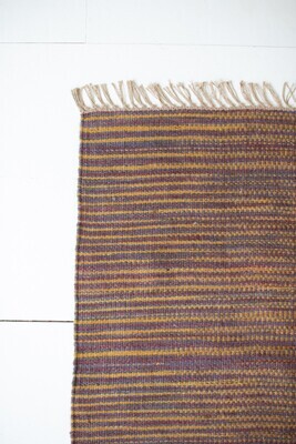 Jute Rug w/Plum &amp; Yellow Stripes -  72X48
