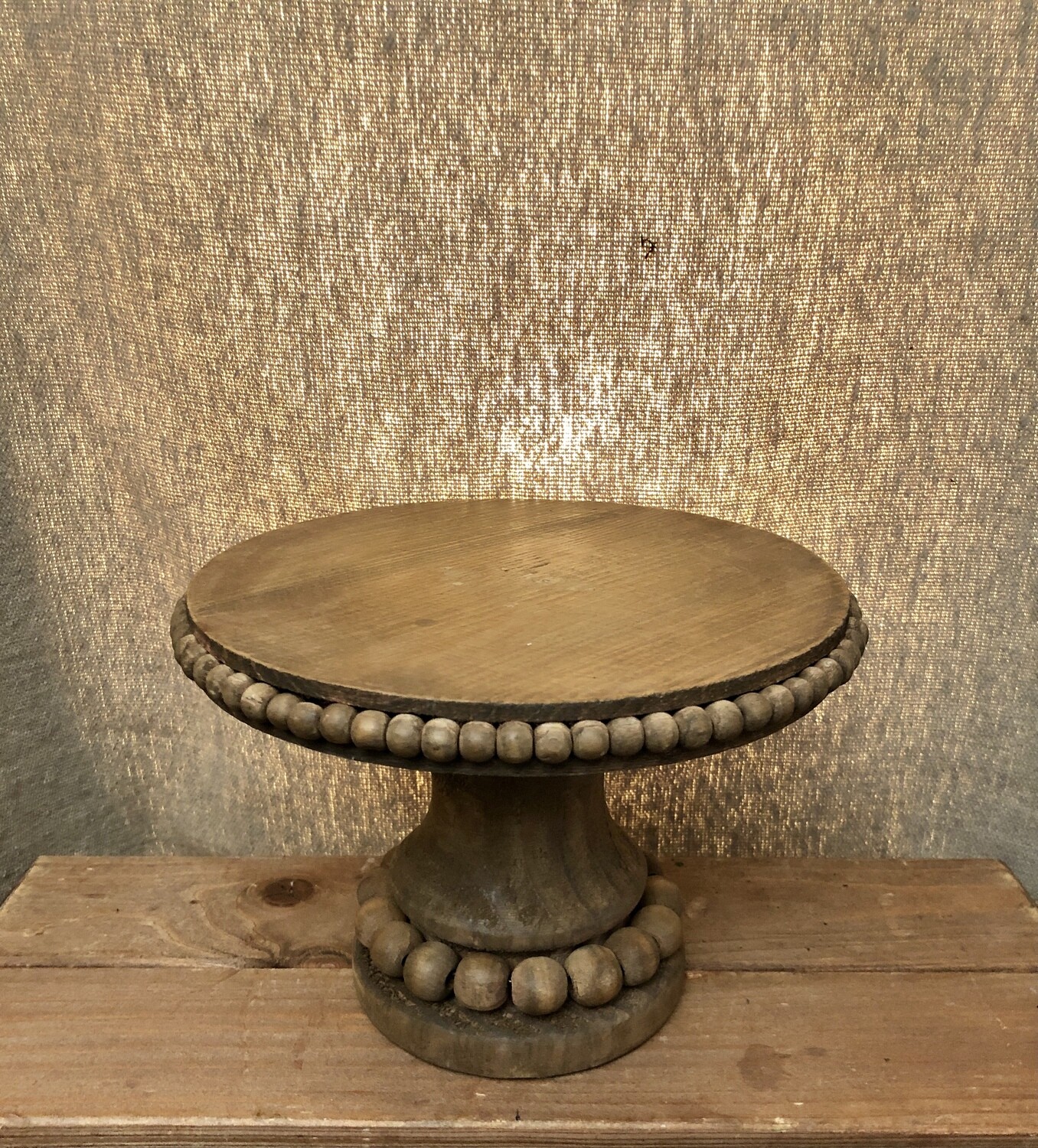 Carved Wood Display Pedestal - Lg