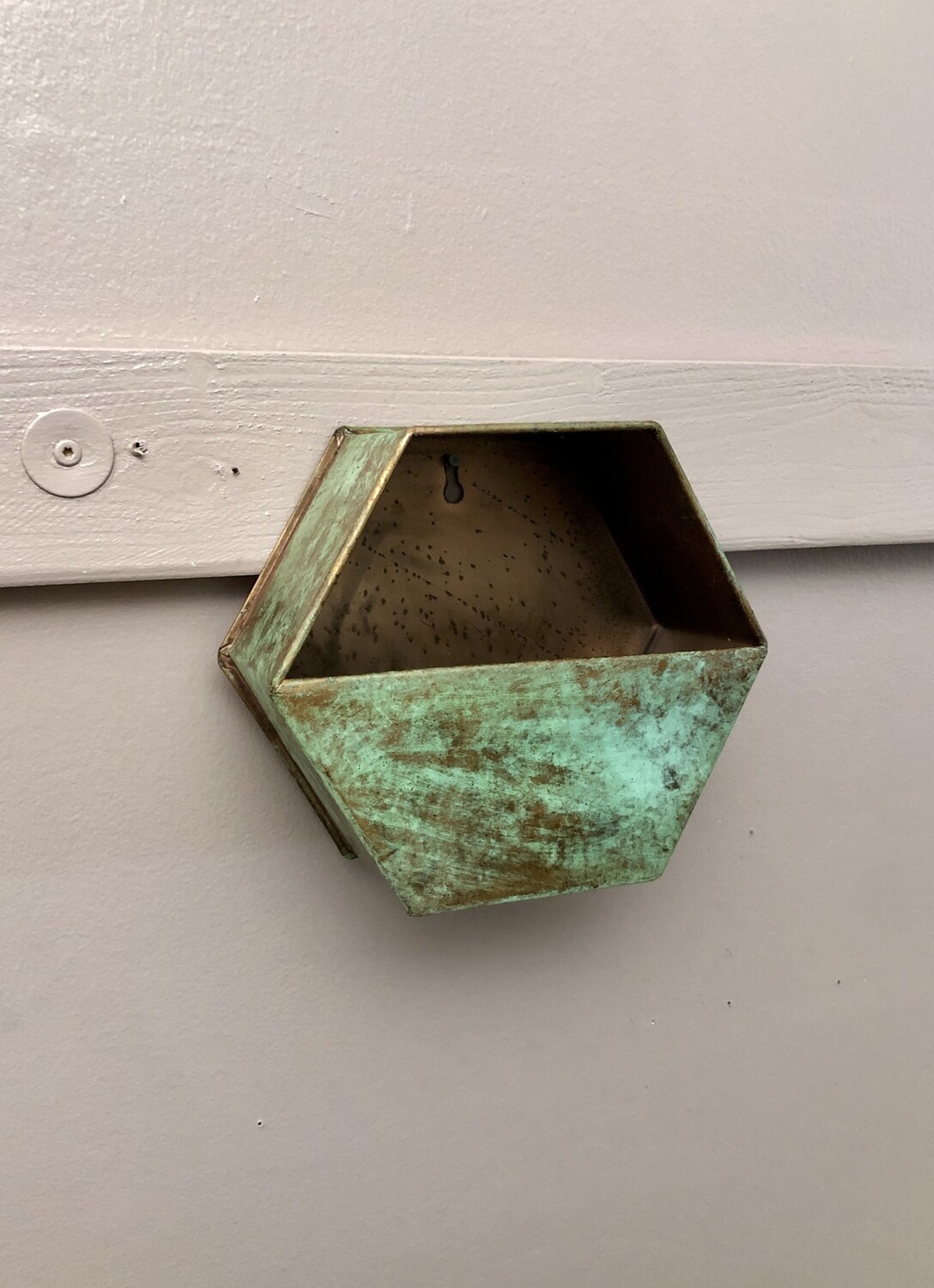 Antique Copper Hexagon Wall Pocket