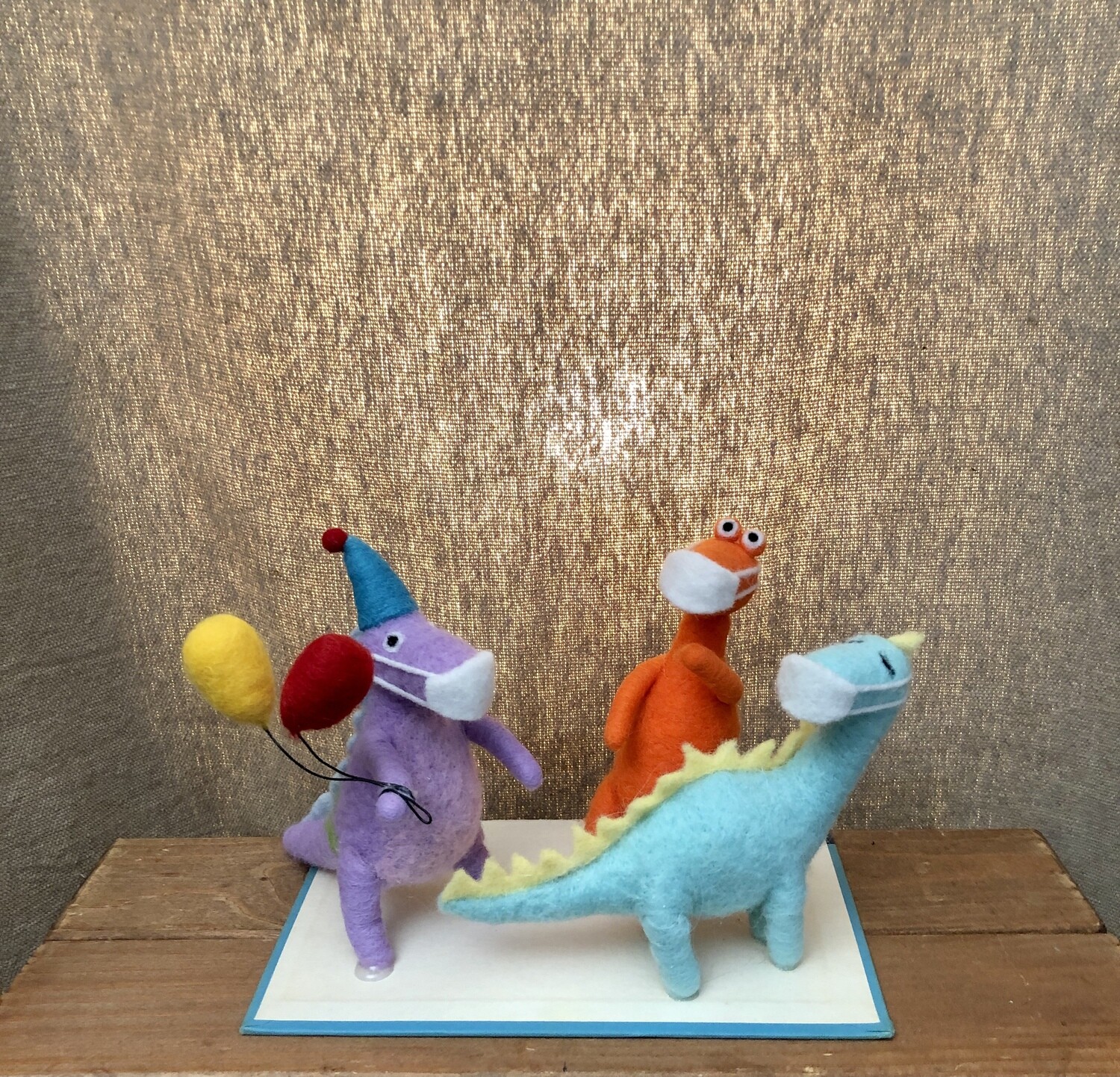 S/3 Felt Dinosaurs w/Masks
