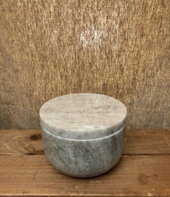 Marble Salt Pig w/Lid