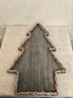 Wicker &amp; Wood Christmas Tree Basket - Lg