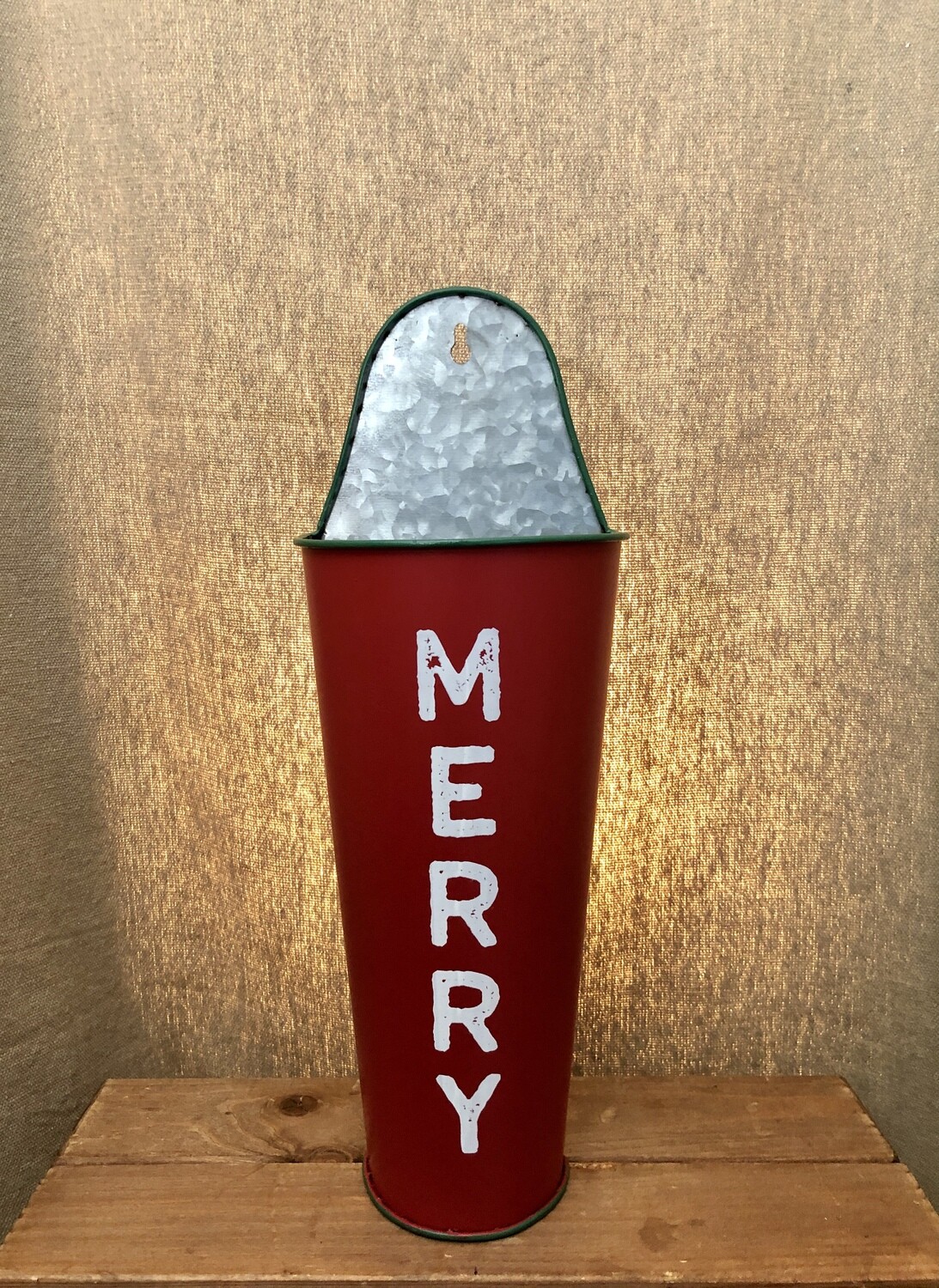 Metal Holiday Wall Container Merry Metal Holiday Wall Container Merry