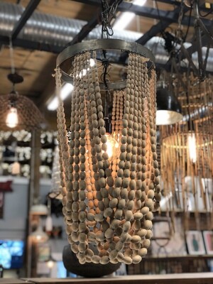 Draping Wooden Bead Chandelier