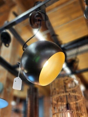 Metal Sphere Adjustable Pendant Light - Brass Finish