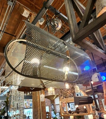 Double Pendant Light w/Perforated Shade