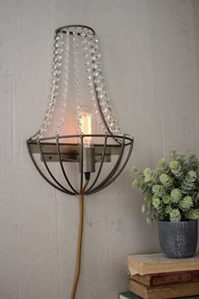 Wall Sconce Light w/Glass Gems