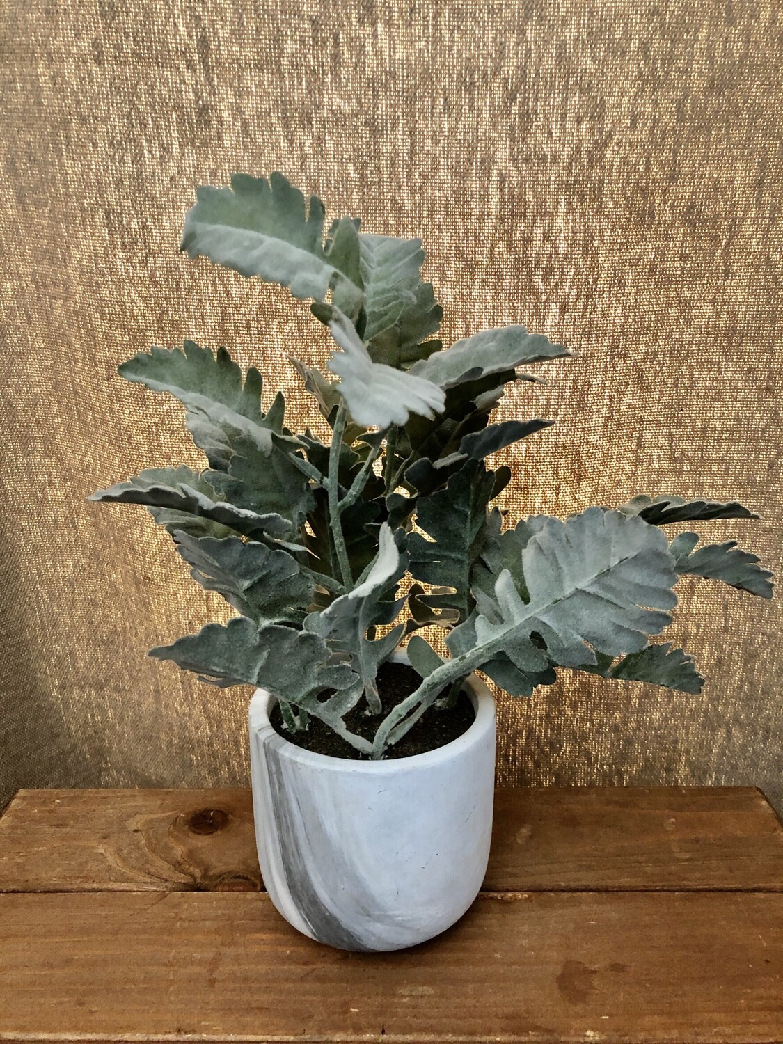 Artificial Plant in Faux Marble Pot