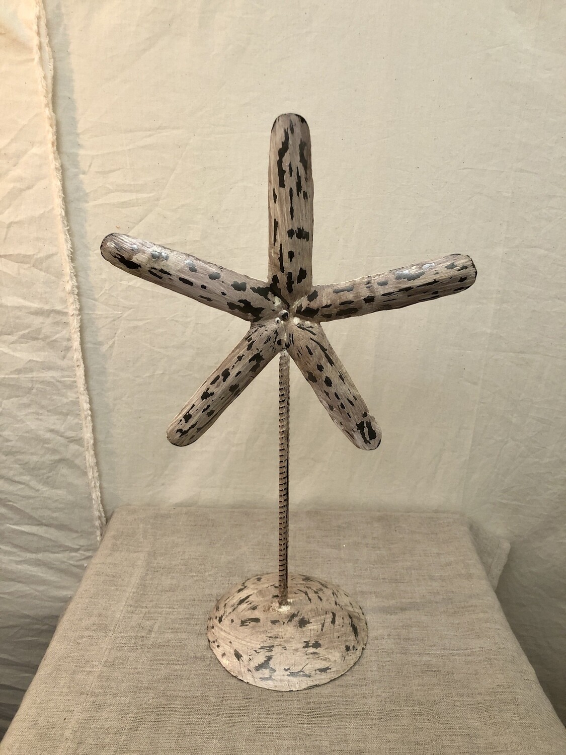Hand Hammered Metal Starfish on Stand - Sm