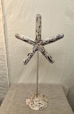 Hand Hammered Metal Starfish on Stand - Lg