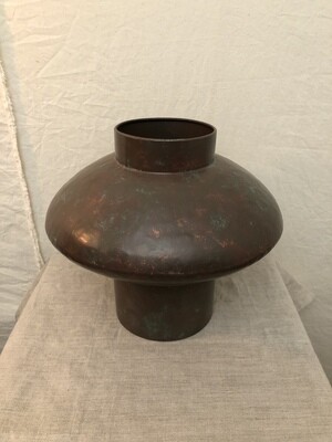 Antique Brass Metal Vase - Lg