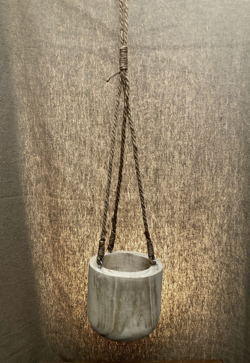Hand Carved Hanging Wooden Vase