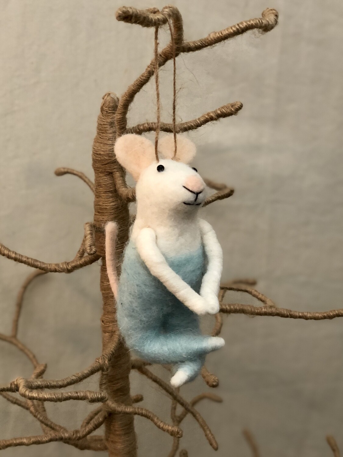 Felt Yoga Mouse with Blue Pants