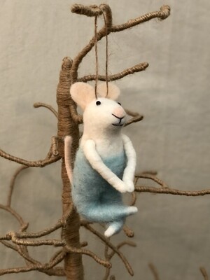 Felt Yoga Mouse with Blue Pants