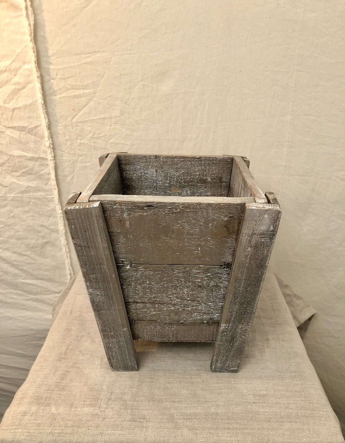 Square Recycled Wood Planter - Sm