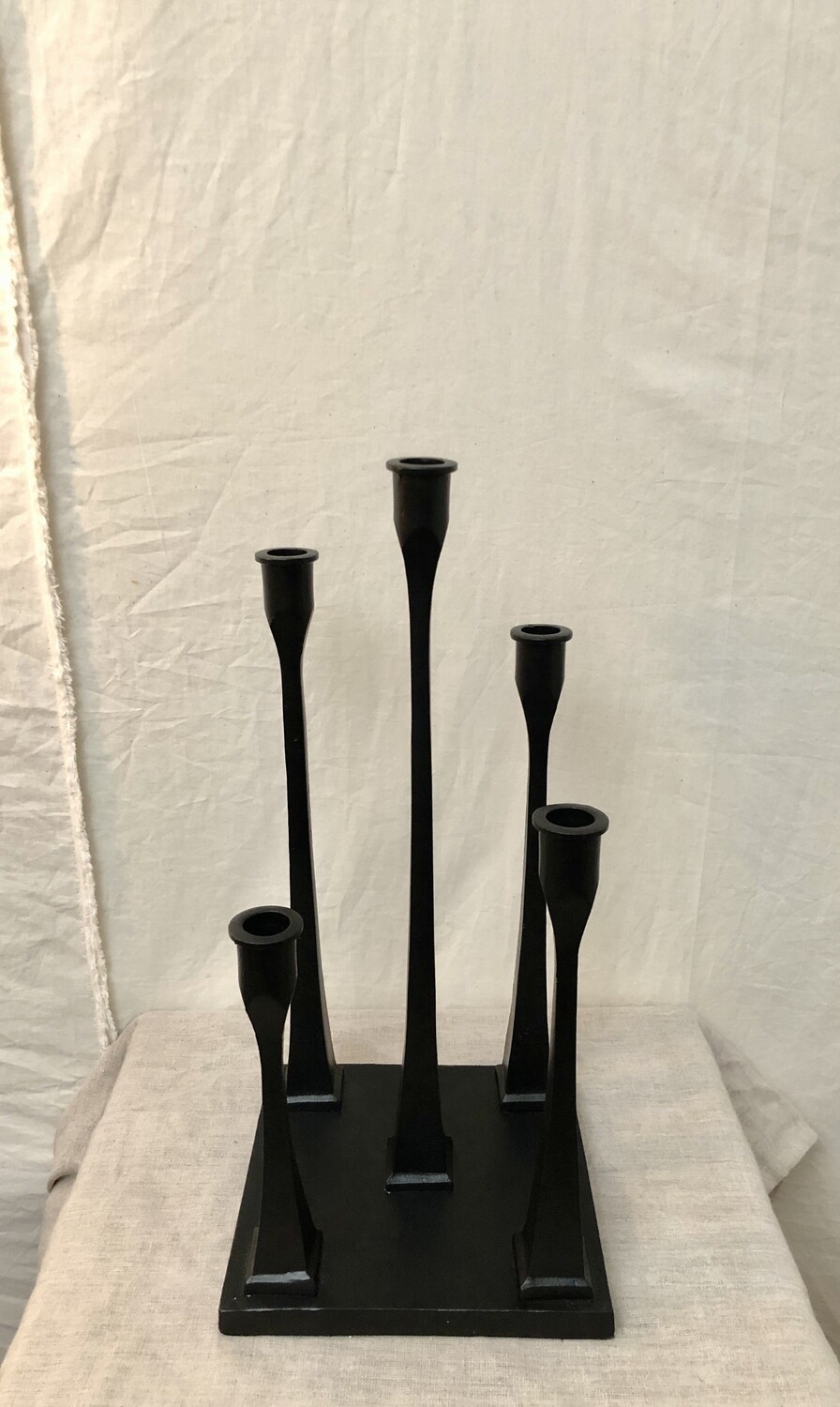 Iron Square Five Taper Candelabra