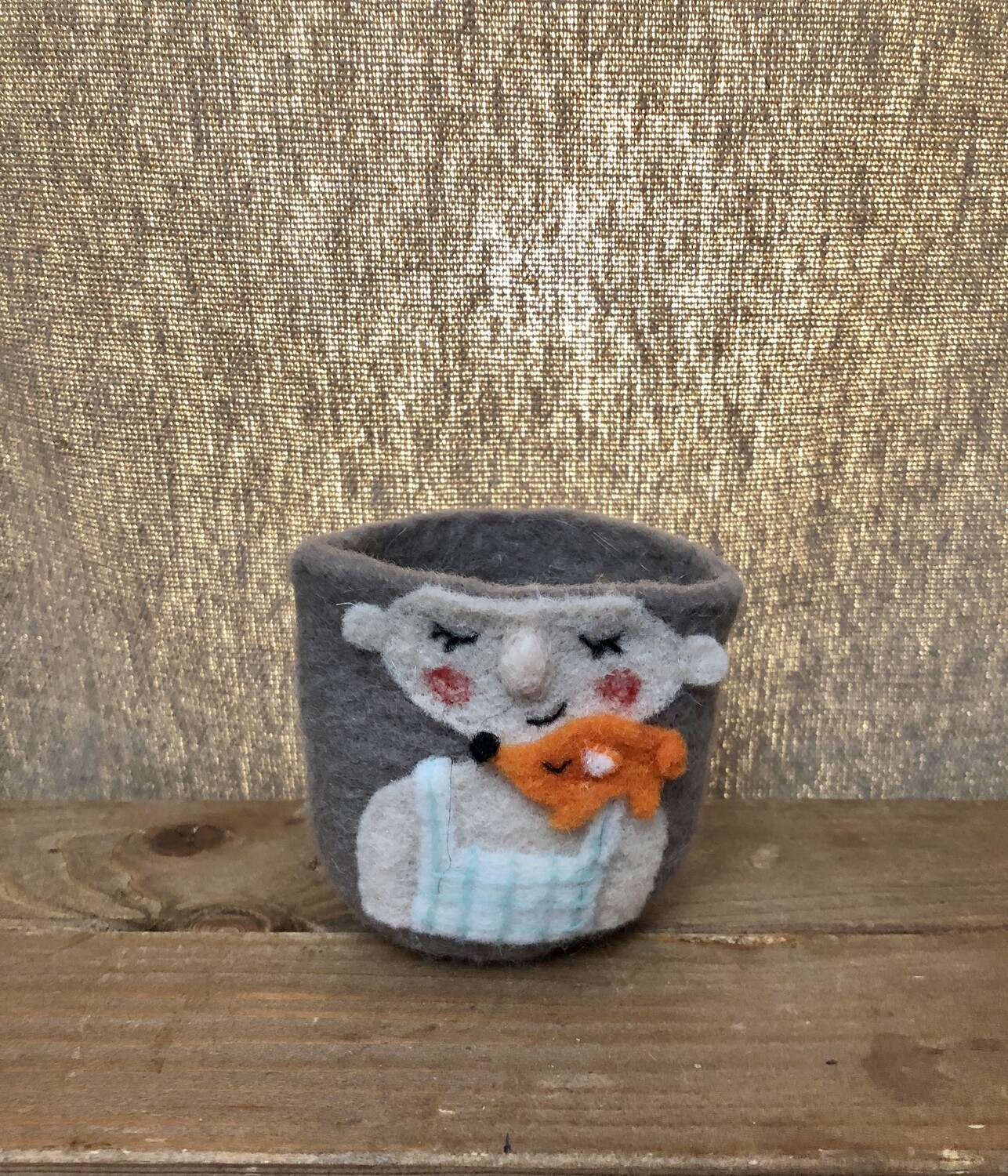 Felt Lady Planter - Blue
