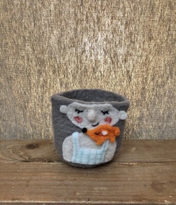 Felt Lady Planter - Blue