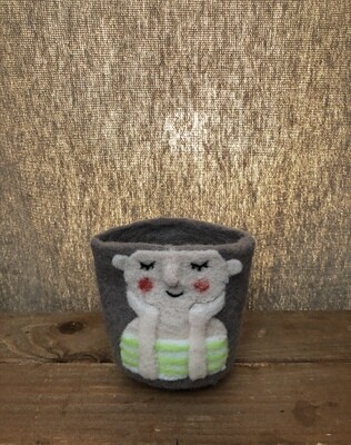 Felt Lady Planter - Green