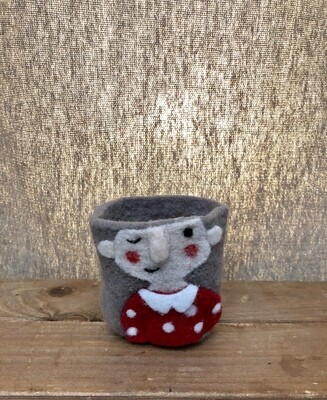 Felt Lady Planter - Red