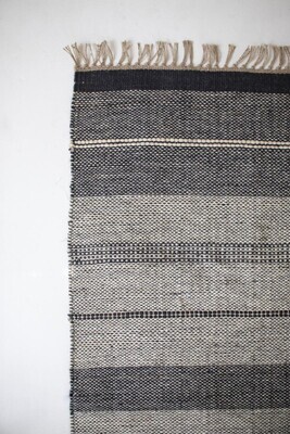 Jute Rug w/Black &amp; Grey Stripes - 72X48