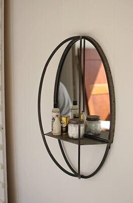 Oval Mirror w/Wall Shelf