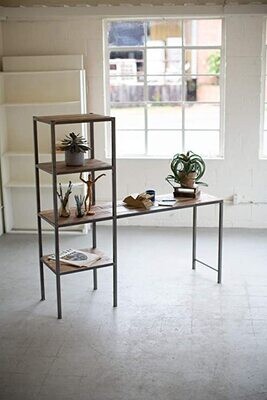 Recycled Wood &amp; Metal Work Station