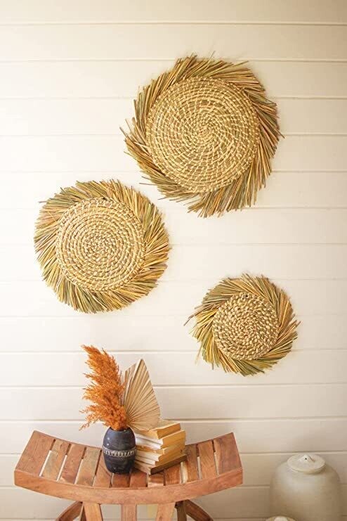 Woven Round Rush Wall Art - Med