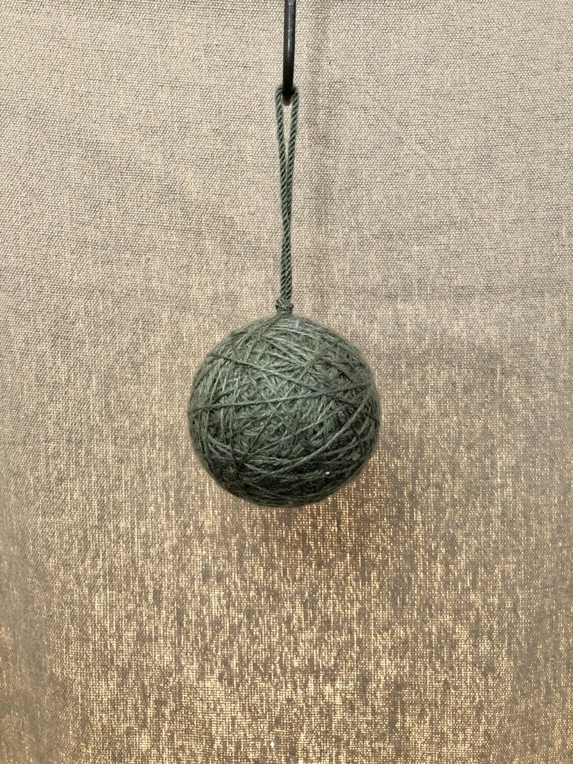 Wool String Wrap Ball Ornament 3.5&quot;