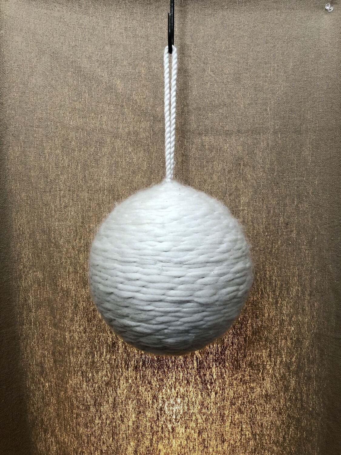 Yarn Ball Ornament White 8&quot;