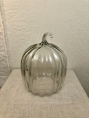 Clear Glass Pumpkin 7.5&quot; x 11.25&quot;T