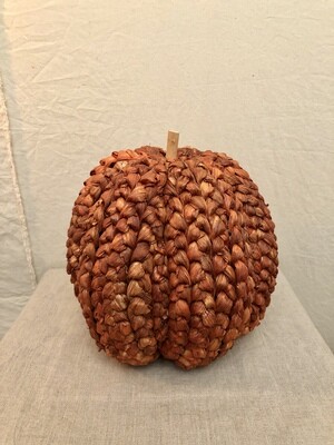 Corn Husk Pumpkin 10.25&quot; Orange