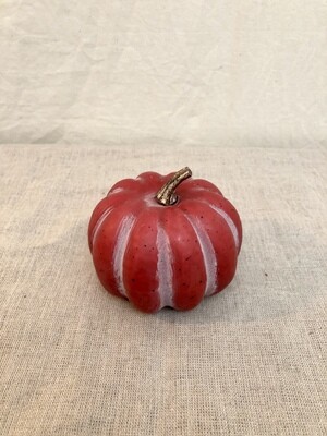 Small Fall Frosted Pumpkin Red