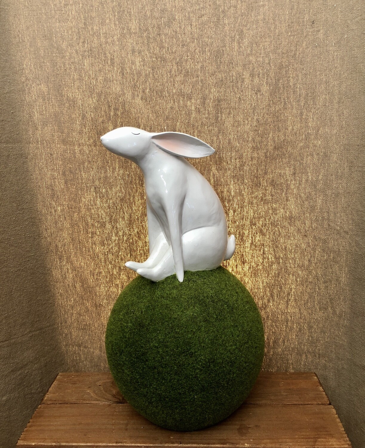 Bunny Sitting on Moss Ball 15" Bunny Sitting on Moss Ball 15"