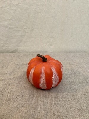 Small Fall Frosted Pumpkin Dk Orange