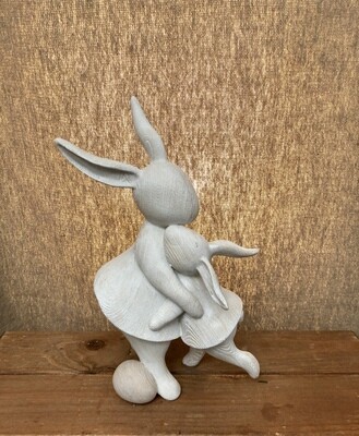 Hugging Bunnies Whitewash 10.2&quot;