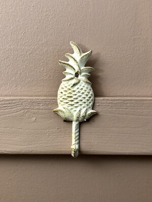 Cast Iron Pineapple Wall Hook Cream
