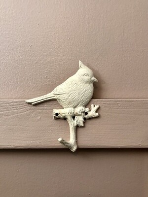 Cast Iron Bird Wall Hook Cream Cast Iron Bird Wall Hook Cream