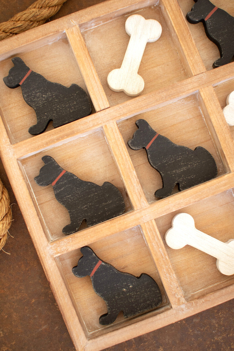 Wooden Dog and Bone Tic Tac Toe Wooden Dog and Bone Tic Tac Toe